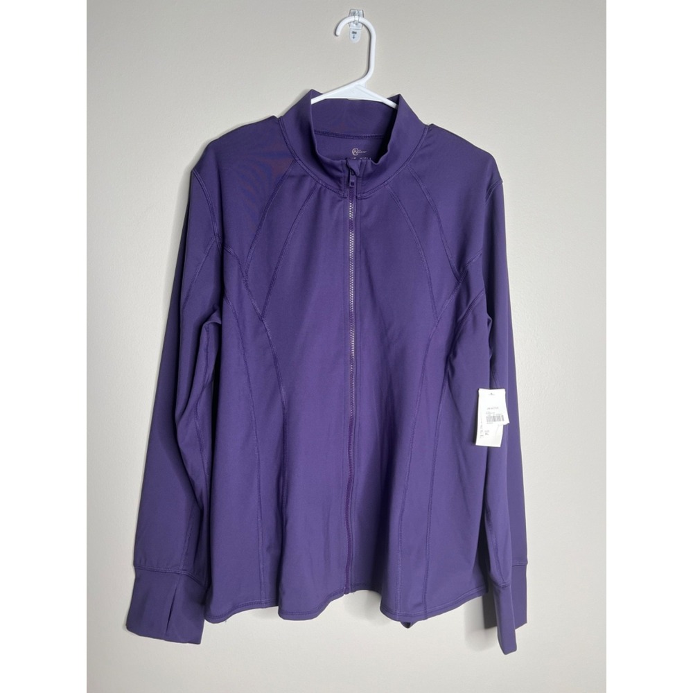 NWT Cato Active Live Well Purple Jacket Long Sleeve Full Zip XL